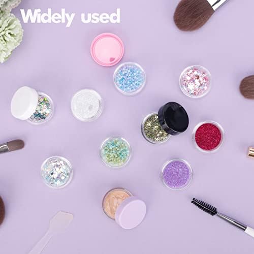 5 Gram Sample Containers with Lids, 200 Count 5ML Sample Jars, Empty Cosmetic Containers with Lids, Small Makeup Travel Containers for Glitter, Lotion, Cream, Beads, with Labels, Mini Spatulas