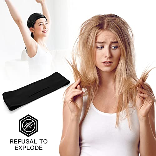 Silk Spa Headband for Washing Face, 22 Momme 100% Mulberry Silk Scarf for Hair Wrapping at Night, Adjustable Ponytail Head Wrap Hair Band for Women and Girls