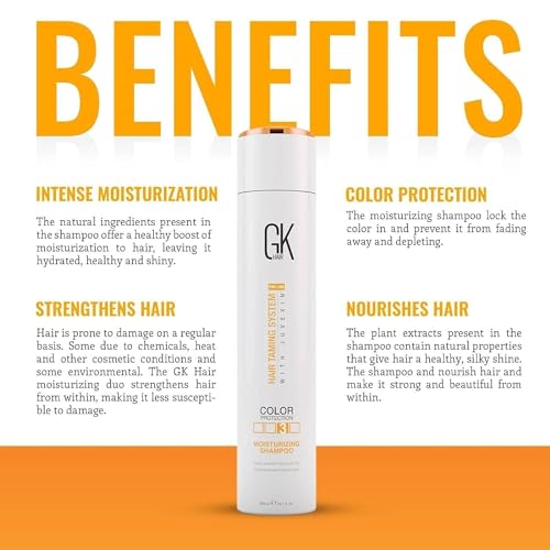 Global Keratin GKhair Moisturizing Shampoo Color Protection (300ml/ 10.1 fl.oz) | Organic Oil Extracts - Sulfate, Paraben Free Shampoo for Women, Men - All Hair Types