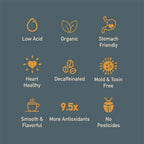 Healthy Bean Organic Decaf Coffee - Water-Processed Ground Coffee Medium Roast - Low Acid for Sensitive Stomachs, Clean and Healthy - USDA Organic and Mold-Free - Decaffeinated, 11oz
