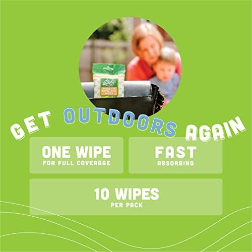Murphy’s Naturals Mosquito Repellent Wipes, Plant-Based with Lemongrass & Rosemary Oil, Fast-Absorbing & Travel-Friendly, DEET-Free, 10 Wipes, 1-Pack