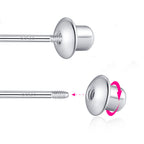 BETTY&SARAH 925 Sterling Silver Star Earrings American Flag Screw Back Earrings, Hypoallergenic Safety Backs for Girls Teens Women 4th of july patriotic Multicolor (BSE217)