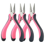 Microlinks Hair Extensions Kit,3PCS 3 Holes Mini Microlinks Pliers,Hair Extensions Tools,Micro Links Opener and Removal Tool for Micro Nano Rings Beads Extensions or Feather Extensions,Pink