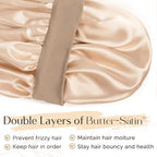 YANIBEST Satin Bonnet for Sleeping Women Double Layer Hair Silk Bonnets for Sleeping with Elastic Band