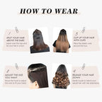 Sassina Invisible Wire Hair Extensions Real Human Hair with Transparent Wire Adjustable Size Secure Clips Natural Straight Secret Miracle Hairpiece, Balayage 2-6 20 Inch 100 Gram