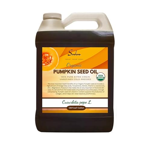 100% Pure Organic Unrefined Virgin Pumpkin Seed Oil All Natural 1 Gallon (128 fl.oz)