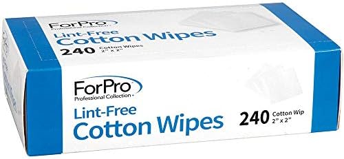 ForPro Professional Collection Lint-Free Cotton Wipes, 100% Pure Cotton Gauze, 2" x 2", White, 240-Count (Pack of 6)