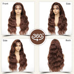 24 Inch Chocolate Brown Lace Front Wig 13x4 Body Wave Lace Front Wigs Human Hair Pre Plucked with Baby Hair Brown Wig Human Hair 200 Density HD Lace Frontal Wigs Human Hair