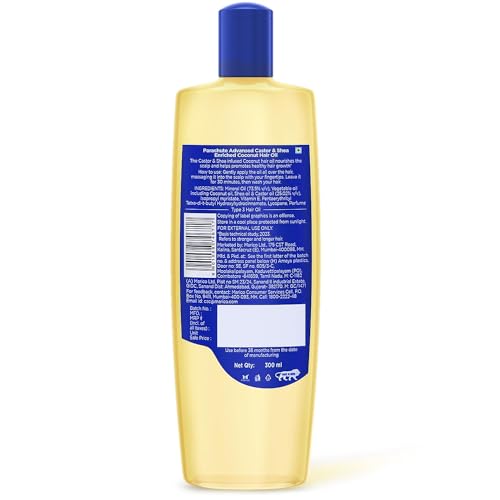 Parachute Advansed Castor & Shea Enriched Coconut Hair Oil| Castor Hair Oil| 10x Stronger Hair| For Thick, Soft & Nourished Hair| 10.1 Fl.oz | Pack of 2