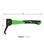 WICING Hookaroon 15 Inch, Pickaroon Forged Steel, with Anti-Slip & Shock Reduction Grip, for Log Lifting and Moving Wood Firewood Tool