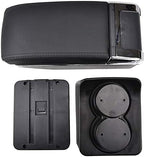 OQHAIR Armrest Box Dual Layer Car Armrest Cup Holder Center Centre Console Storage Box Tray Leather For VW For Polo Mk4 2002-2009 (9N/9N3)