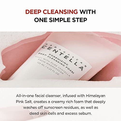 SKIN1004 Madagascar Centella Poremizing Deep Cleansing Foam 4.22 fl.oz, 125ml, Remove Pore-Clogging Debris