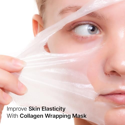 Collagen Peel Off Mask with Jelly Brush, Skin Elasticity for Glass Glow Skin, Gentle Exfoliation, Korean Skin Care, 2.70 Fl Oz
