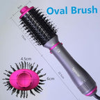 Hair Blow Dryer Brush 4-in-1, Blowout Brush，Negative Ion Detachable Hair Dryer with Diffuser，Hot Air Brush, with Straightener Brush for Women，Hair Salon at Home
