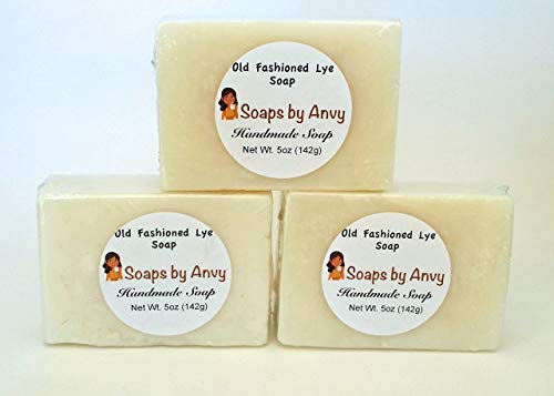 Old Fashioned Lye Soap Organic Natural Handmade Bar for Face and Body - 3 pack