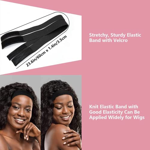 Goiple 11 PCS Wig Kit for Lace Front Wigs for Beginners, Hair Wax Stick Lace Melting Elastic Band for Wigs, Edge Laying Scarf, Eyebrow Razor, Tweezer, Edge Brush, Wig Band, Mini Scissor, Comb (Black)