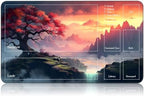 for MTG Game Playmat, for Magic TCG Rubber Play mat,Tabletop Card Playmats with Smooth Surface,Trading Card Inked Game Mat with Zones,Battle Game,Art Tree Sky