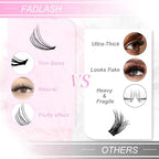 Individual Lashes Large Tray D Curl Lash Clusters 10D 20D 30D 40D Individual Lash Extensions Cluster Lashes Lash Extension Supplies Eyelash Clusters (20D-0.07D, 11mm)