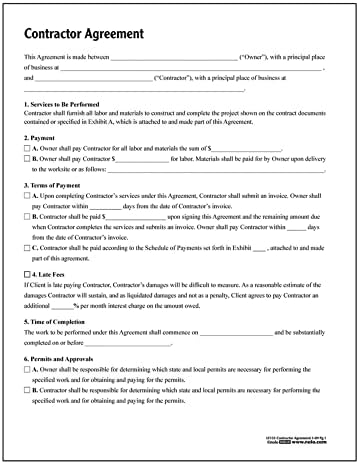 Adams Contractor Agreement, Forms and Instructions (LF155)