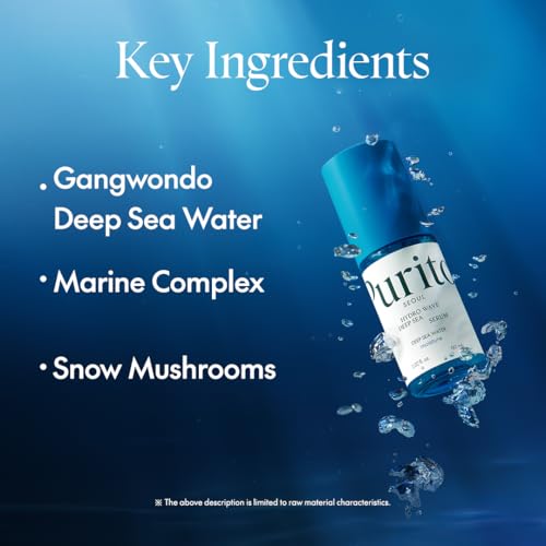 PURITO Hydro Wave Deep Sea Serum, 60 mL / 2.02 fl. oz., Hydrating Face Serum, Lightweight & Non-Greasy, Skin Moisture Boost, Korean Skincare, For Sensitive Skin, Hyaluronic Acid & Deep Sea Water