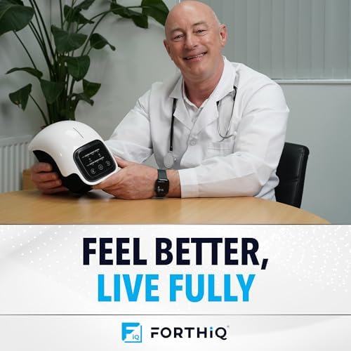 FORTHiQ Knee Massager Smart with Heat, Red Light and Massage Therapy, 3-in-1 Cordless, 2024 Updated Edition, FSA or HSA Eligible, Gifts for Grandma & Grandpa