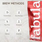 Fabula Coffee Half-Caff Medium Roast Freshly Ground - Organic - Low Acid - Single Origin - Non-GMO - Mold Free - 12 Ounces …