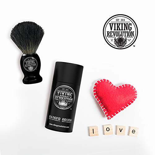 Viking Revolution Badger Hair Shaving Brush- Shave Brush for Wet Shave Using Shaving Cream & Soap- Best Shave of Your Life for Safety Razor, Double Edge Razor, Straight Razor or Shaving Razor