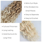 Honey Blonde Boho Braiding Hair Synthetic 27/613# Deep Wave Boho Braids Hair for Braiding