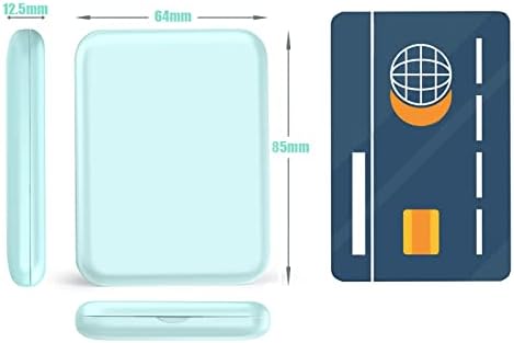 wobsion Small Mirror with Lights,LED Compact Makeup Mirror,1x/3x Mini Travel Mirror with Magnification,Portable Hand Held Mirror for Purse,Pocket,Gifts for Girls,Cyan