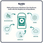 HUMBLE BRANDS Original Formula Aluminum-free Deodorant. Long Lasting Odor Control with Baking Soda and Essential Oils, Full and Travel Size, Mountain Lavender