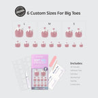 BTArtbox Press On Toenails - Real Square Glaze White French Tip Toe Nail Press Ons with Glue for Women, Opaque Fake Toe Nail Tips in 15 Sizes - 30 Toenails Kit, Electrophile