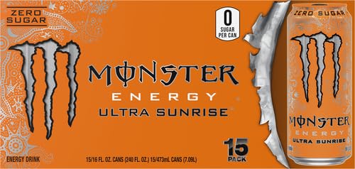 Monster Energy Ultra Sunrise, Sugar Free Energy Drink, 16 Fl Oz