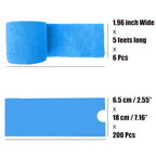 Tattoo Machine Cover Tape Wrap - MIUXIA 200Pcs Large Tattoo Pen Covers Blue and 6Pcs Tattoo Grip Wrap Combination Grip Tattoo Machine Covers Tattoo Tape Wrap Tattoo Supplies…