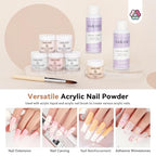SAVILAND Acrylic Nail Kit with Essential Oils: 6 Colors Acrylic Powder and Acrylic Liquid with Practice Mat Acrylic Nail Set for beginners with Everything for Starter DIY Home Nails Art
