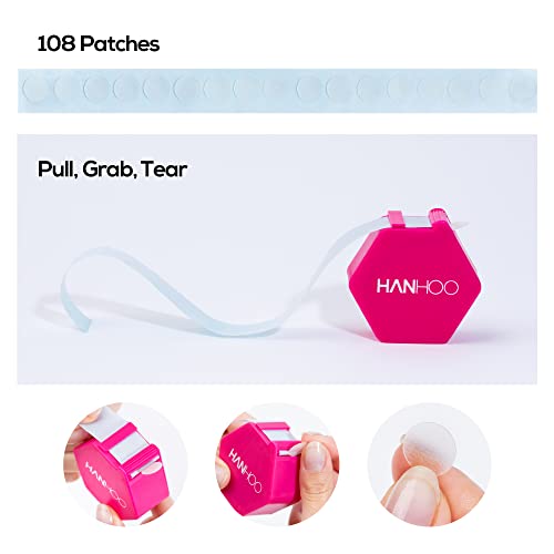Hanhoo On the Go Blemish Patch, 108 Count, Pimple Patch Dispenser, Shrinks Pimples, Protects from Finger-picking and Dirt, Absorbs Fluid, Acne Spot Patches, Invisible Pimple Patches, Korean Skincare