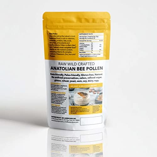 Bee and You Bee Pollen Granules, 16oz (1lb) Bag, 100% Pure, Natural Supplement, Antioxidants, Proteins, Vitamins, Amino Acids, for Adults, Women, Men