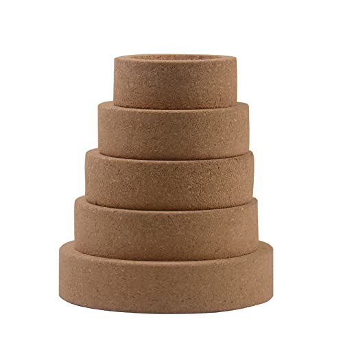 Laboratory Flask Cork Stand - Lab Flask Support Cork Stand,Cork Flask Holder,Mat Ring Holder for Round Bottom Flasks,5 Sizes for 10ml-2000ml Flasks (80mm/3.15in-140mm/5.51in, 5)