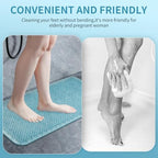Yolife Shower Foot Scrubber Mat, Anti-Slip Bath Mat with Scrub Bristles, Soft Shower Foot Massager with Strong Suction Cups for Soothe Achy Feet, 25.6" x 13.4"