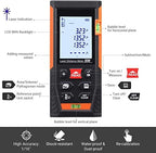 Laser Measure Mute Distance with 2 Bubble Levels, Measure Distance, Area and Volume HD50