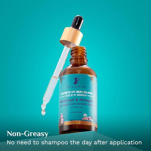 Pilgrim Advanced Hair Growth Serum | with 3% Redensyl + 4% Anagain | Stops Hair Loss & Hair Thinning | Hair Growth Treatment | Provides Thick & Dense Hair | 1.69 Fl Oz (50ml)