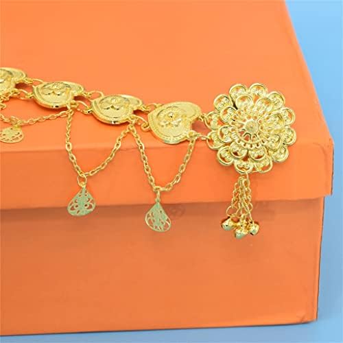 Ethnic Retro Waist Jewelry Alloy Love Carved Tassel Drops Pendant Alloy Waist Chain Tassel Jewelry (D Light Grey)