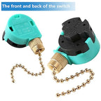 2PCS Ceiling Fans 3 Speed 4 Wire Pull Chain Switch Compatible with Hunter, Hampton Bay, Harbor Breeze, Westinghouse (Brass)