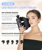 Red Light Therapy Mask for Face, 7 Colors LED Face Mask Light Therapy At Home, Led Face Mask Light Therapy, Black