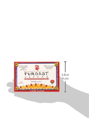 Puroast Low Acid Coffee| Vanilla Single Serve Pods | Medium Roast | High Antioxidants & High pH |No Bitter Aftertaste | Reduced Heartburn & GERD Friendly | 12 Count - Compatible with Keurig Brewer