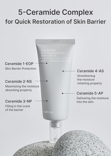 celimax Dual Barrier Skin Wearable Cream | Long Lasting Cream Face Moisturizer with Ceramides, Hyaluronic Acid, Moisturizing, Hydrating, Soothing, Repairing, Day & Night Cream, 50ml
