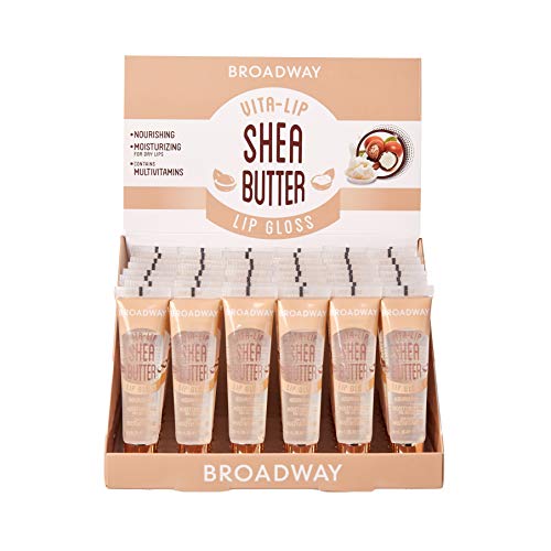 Ruby Kisses Broadway Vita-Lip Clear Lip Gloss Box Display Set (Shea Butter)