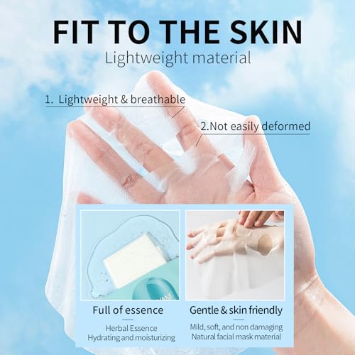 Face Masks Skincare Set for Girl,Moisturizing Collagen Facial Masks for Women Home Spa,Hyaluronic Acid Face Mask for All Skin Types,Day Night Facial Mask Deep Cleaning,Oil Contral 25ml (18Pack)