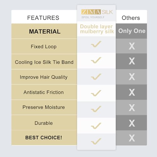 ZIMASILK 19 Momme 100% Mulberry Silk Bonnet for Sleeping Women Long Hair Double Layer Silk Hair Wrap with Tie Band Stay On Head for Hair Care (1Pc, Coffee)