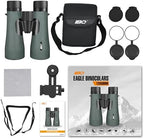 12x50 UHD Binoculars for Adults High Powered with Upgraded Phone Adapter - Large View, Lightweight, IPX7 Waterproof - Binoculars for Hunting Bird Watching Travel Cruise