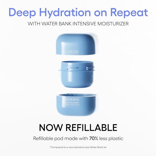 LANEIGE Water Bank Blue Hyaluronic Intensive Moisturizer with Peptides + Squalane: Eczema-Prone Skin, Barrier-Boosting, Nourish, Dryness